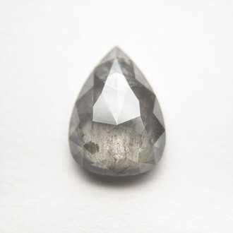 Expressions Jewelers 1.77 Carat Salt + Pepper Rosecut Pear Shape Diamond