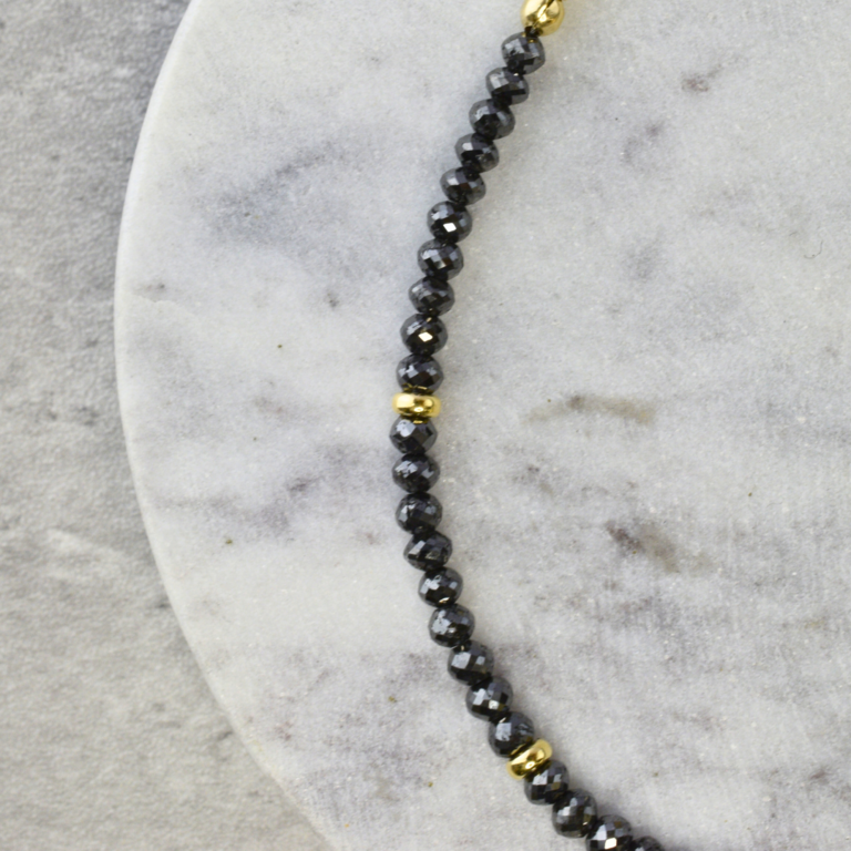Expressions Jewelers Black Diamond and 18K Gold Bead Bracelet