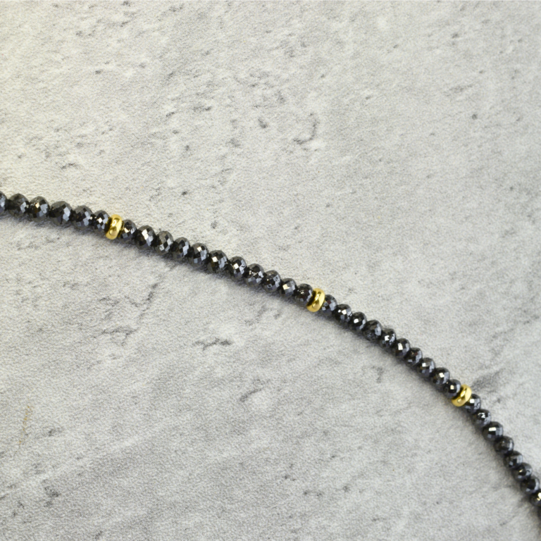 Expressions Jewelers Black Diamond and 18K Bead Necklace