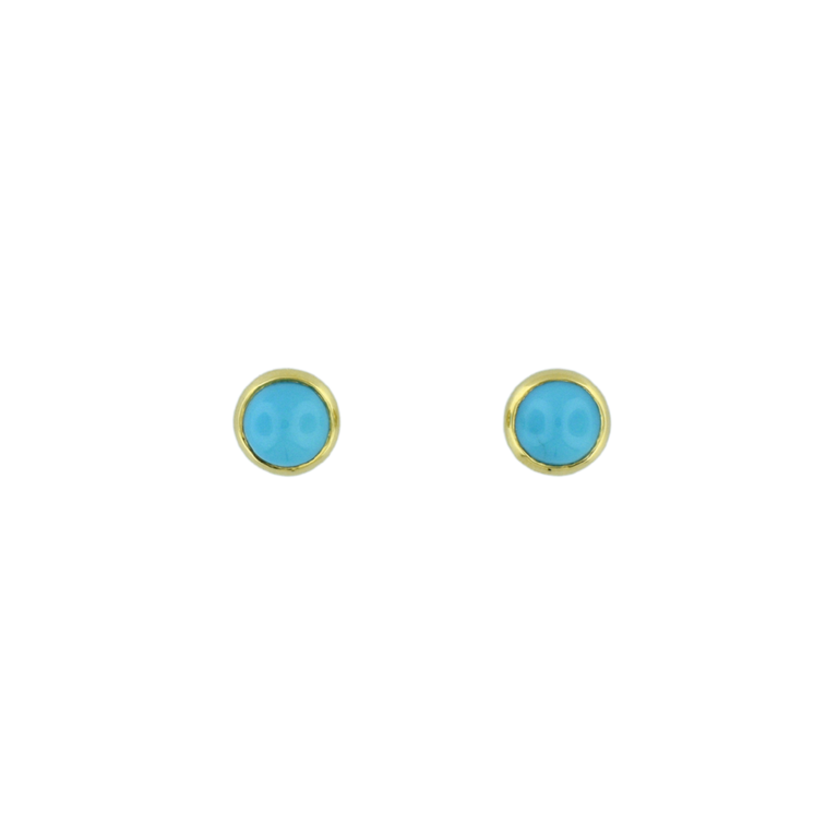 Expressions Jewelers 18K Turquoise Bezel-Set Studs