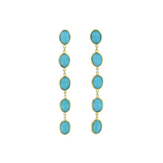 Expressions Jewelers 18K Turquoise Bezel-Set Drop Earrings