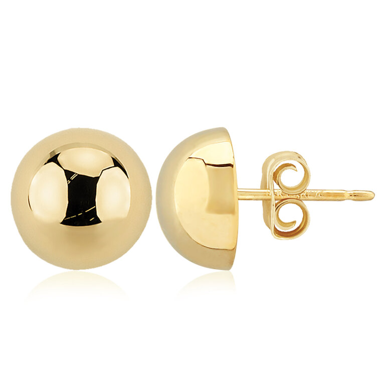 Carla 14K Yellow Gold 10MM Polished Button Earrings