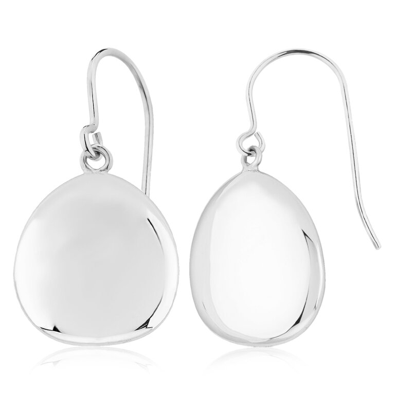 Carla Sterling Silver Flat Teardrop Drop Earrings