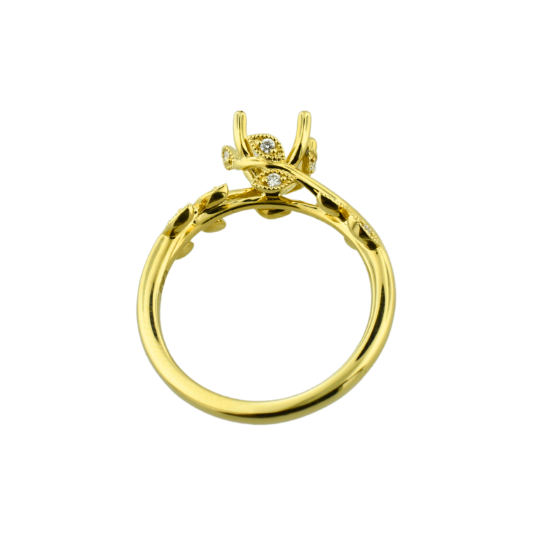 Expressions Jewelers 18K Leaf-Inspired Semi-Mount Ring
