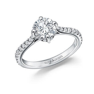 Expressions Jewelers 18K Cathedral Diamond Semi-Mount Ring