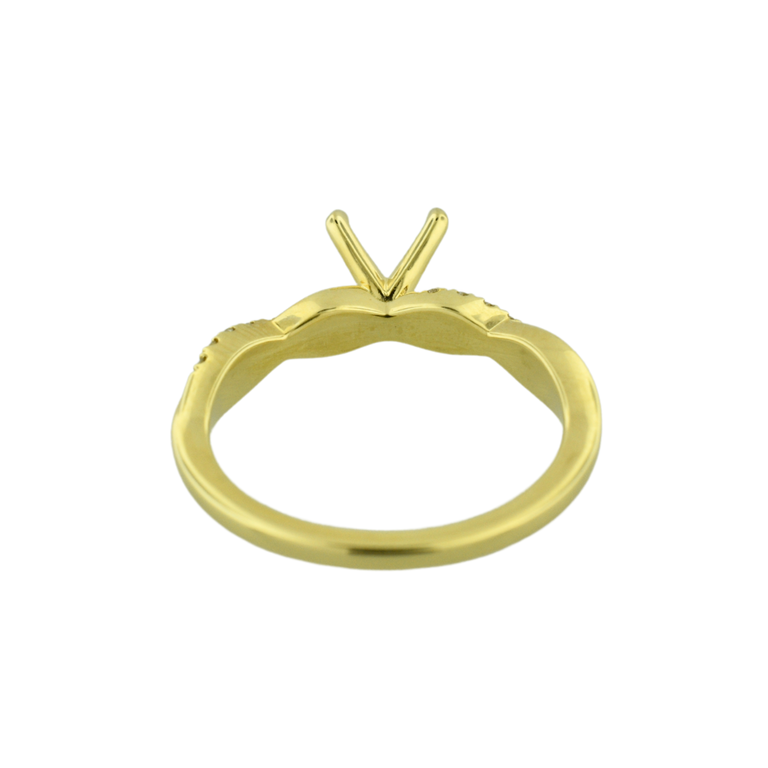 Expressions Jewelers 18K Twisted Diamond Semi-Set Engagement Ring