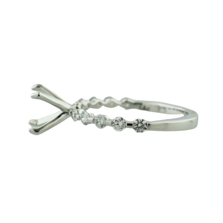 Expressions Jewelers 18K Shared Prong Diamond Semi-Mount Ring