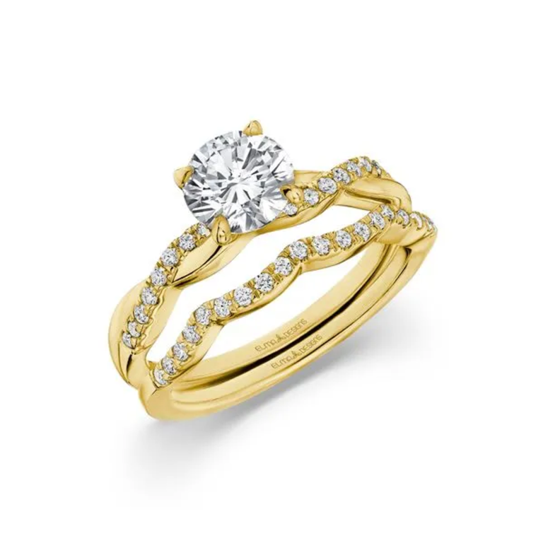 Expressions Jewelers 18K Twisted Diamond Semi-Set Engagement Ring