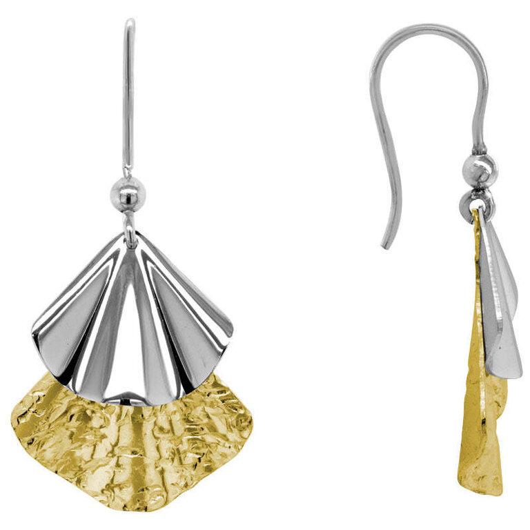Artistry Fan Drop Earring w ith Rhodium and Gold Plate