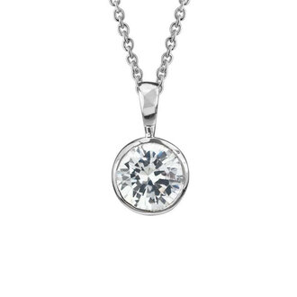 Expressions Jewelers Sterling CZ Bezel Necklace