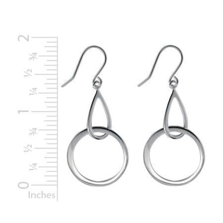 Estate Collection Sterling Open Circle Teardrop Earrings