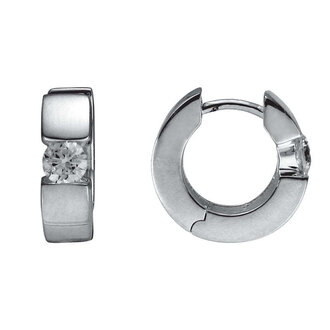 Expressions Jewelers Sterling CZ Huggie Earrings