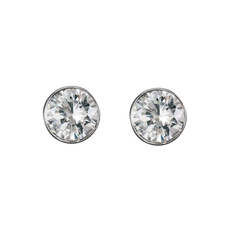 Expressions Jewelers Sterling CZ Bezel Studs