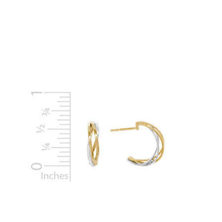 Artistry 14K Braided Two-Tone Earrings