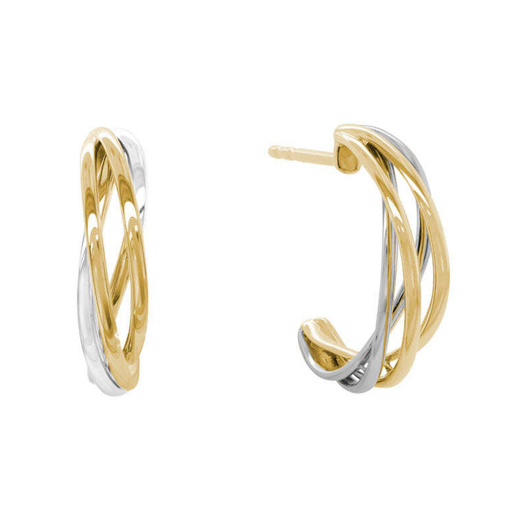 Artistry 14K Braided Two-Tone Earrings