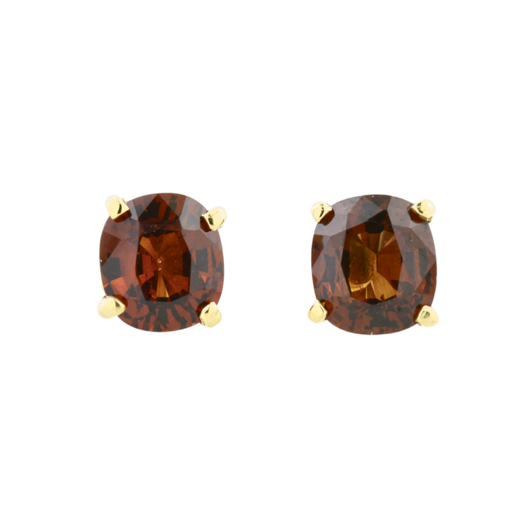 Expressions Jewelers 14K Cushion Red Zircon Stud Earrings