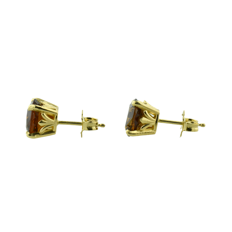 Expressions Jewelers 14K Cushion Red Zircon Stud Earrings
