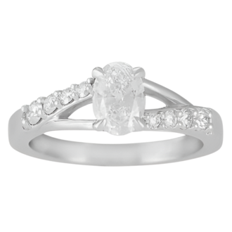 Expressions Jewelers Split-Shank Oval Engagement Ring