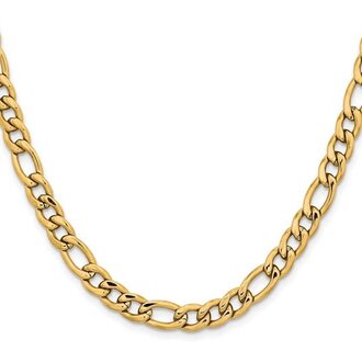 Expressions Jewelers 22" Stainless Steel Yellow IP-plated Figaro Chain