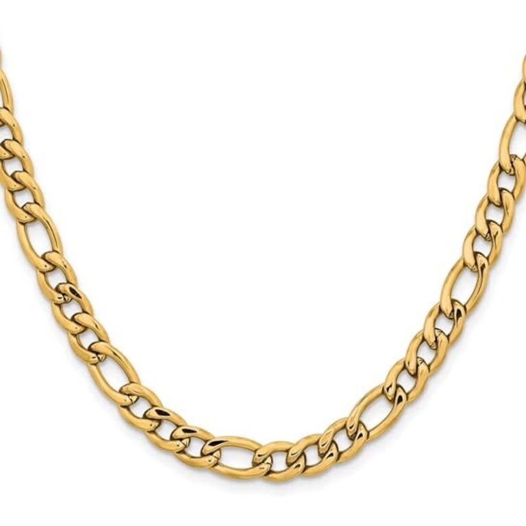 Expressions Jewelers 22" Stainless Steel Yellow IP-plated Figaro Chain