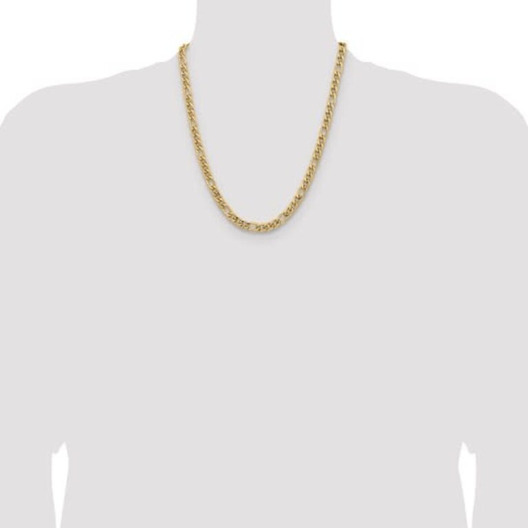 Expressions Jewelers 22" Stainless Steel Yellow IP-plated Figaro Chain