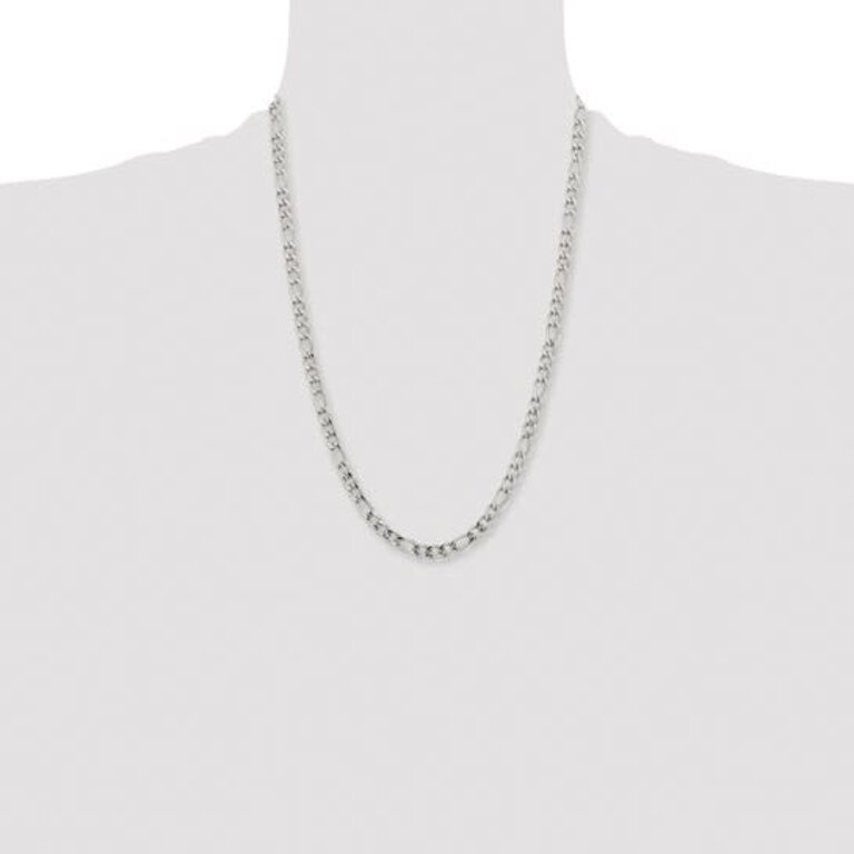 Expressions Jewelers Stainless Steel Polished 5.3mm 24 inch Figaro Chain