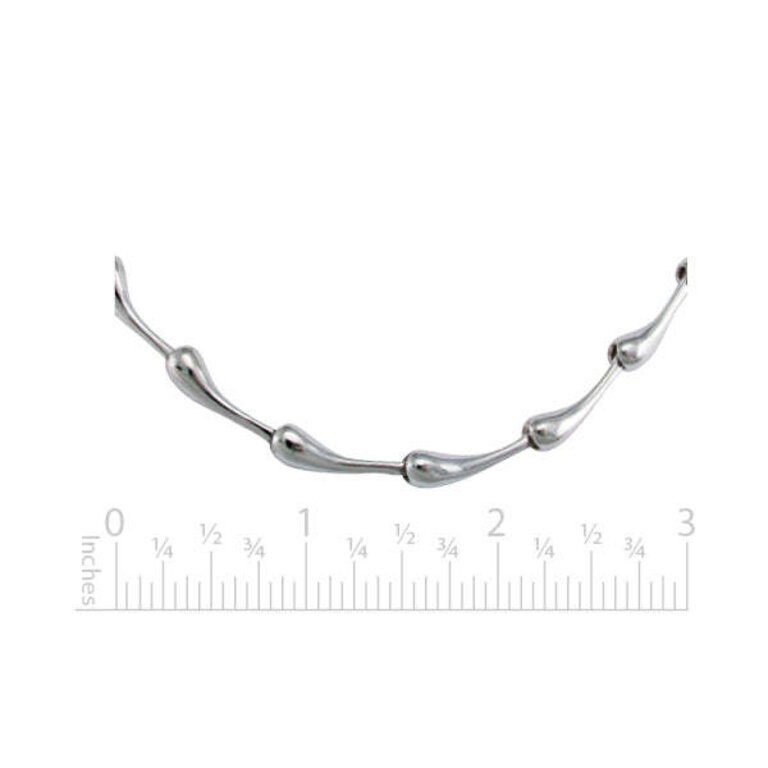 Expressions Jewelers Silver Solid Teardrop Link Necklace 18"