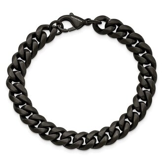 Expressions Jewelers Stainless Steel Brushed Black Curb Bracelet