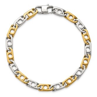 Quality Gold Stainless Steel Two-Tone Anchor Bracelet