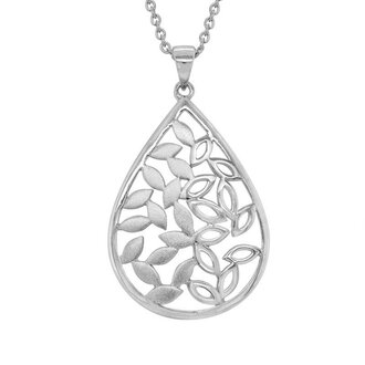 Expressions Jewelers Silver Teardrop Leaf Necklace