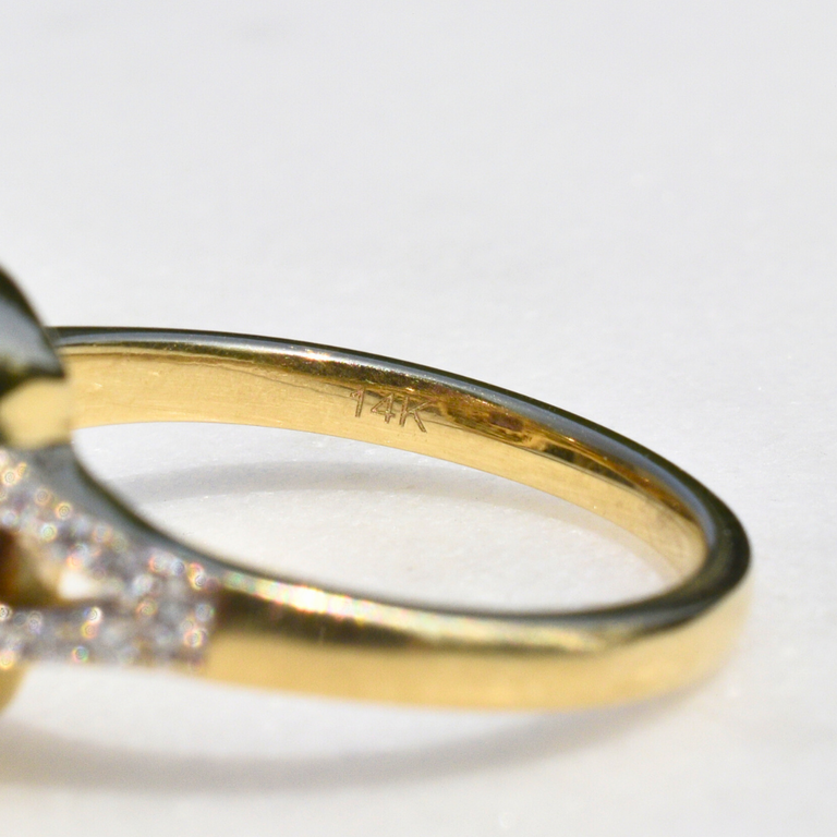 Estate Collection Estate Tourmaline Ring with Diamond Halo