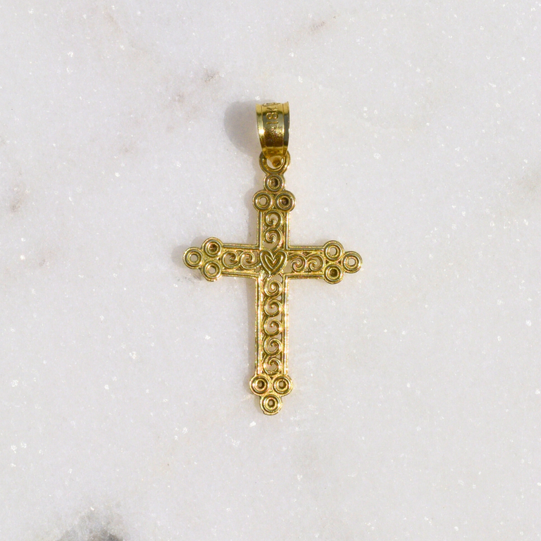 Estate Collection Estate 18K Filigree Cross Pendant