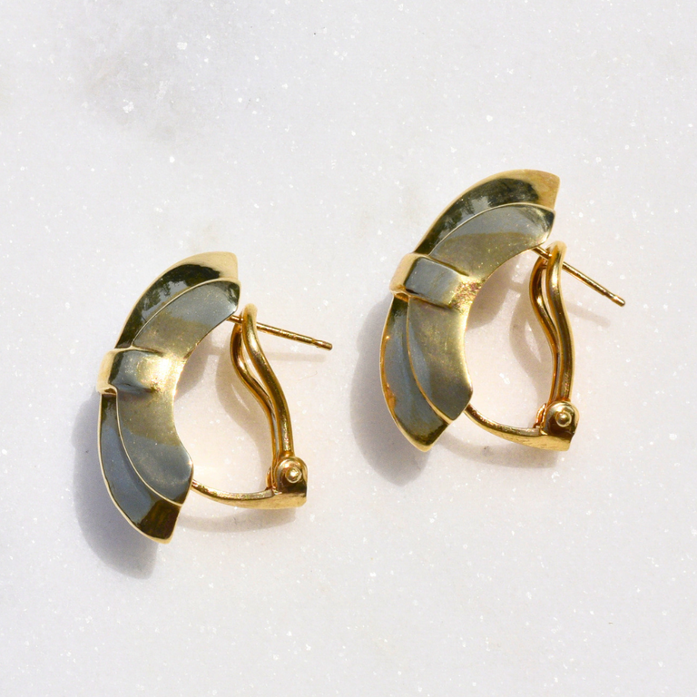 Estate Collection Estate Ridged Omega Back Earrings