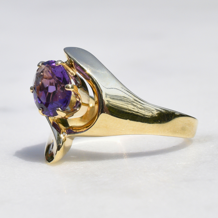Estate Collection Estate Amethyst & Diamond Bypass Ring