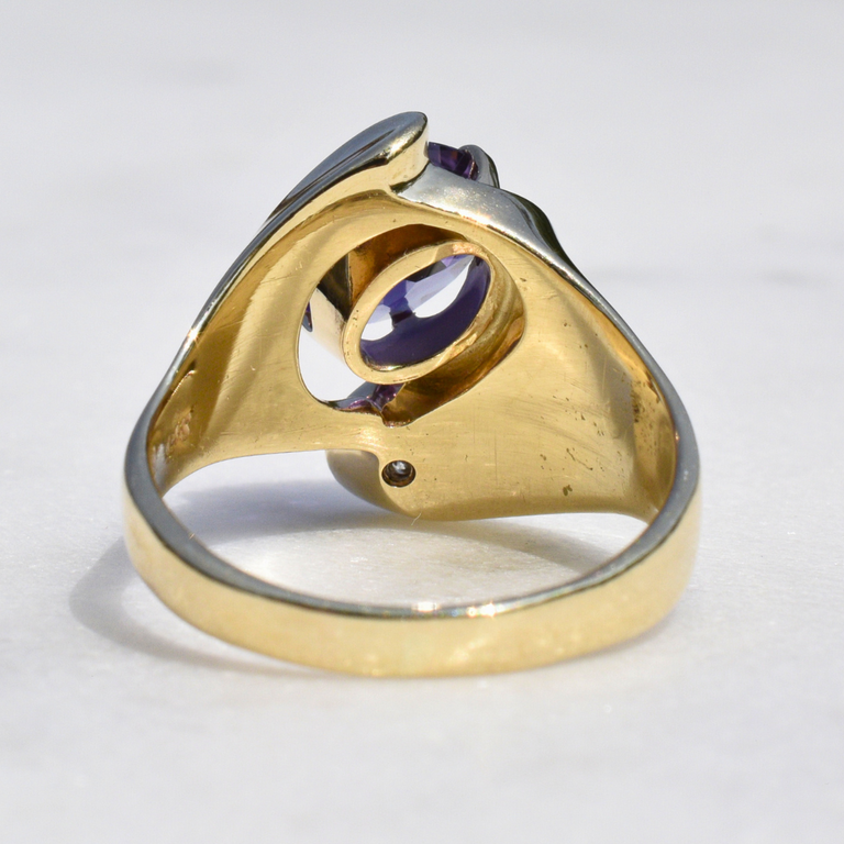 Estate Collection Estate Amethyst & Diamond Bypass Ring