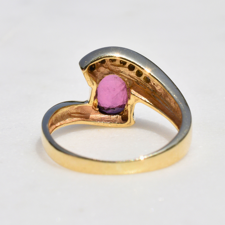 Estate Collection Estate Sapphire & Diamond Bypass Ring