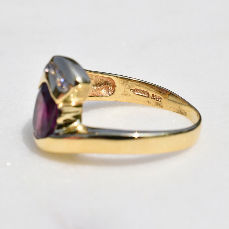 Estate Collection Estate Sapphire & Diamond Bypass Ring