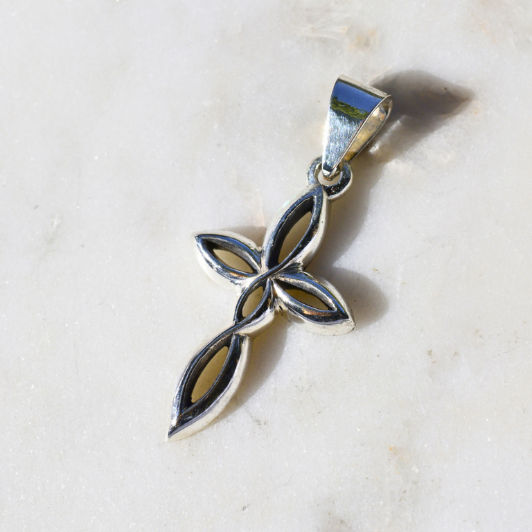 Estate Collection Estate Sterling Silver Openwork Cross Pendant