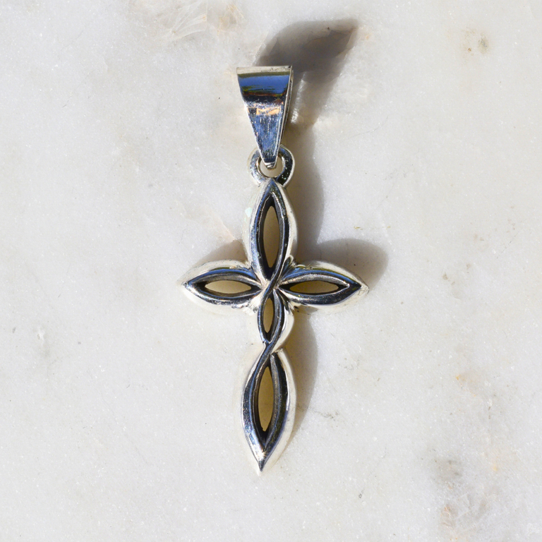 Estate Collection Estate Sterling Silver Openwork Cross Pendant