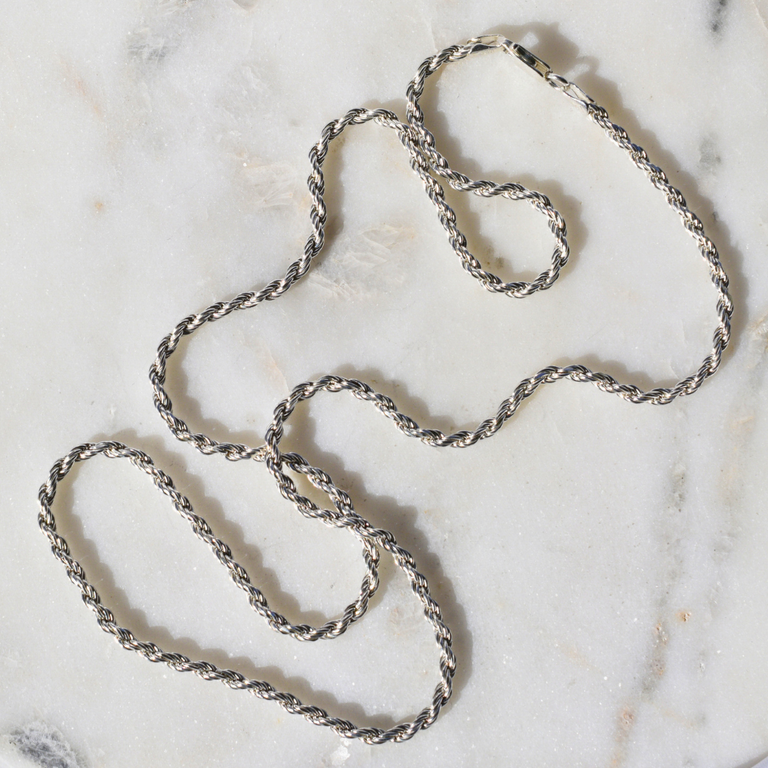 Estate Collection Estate Sterling Silver Rope Chain – 24"