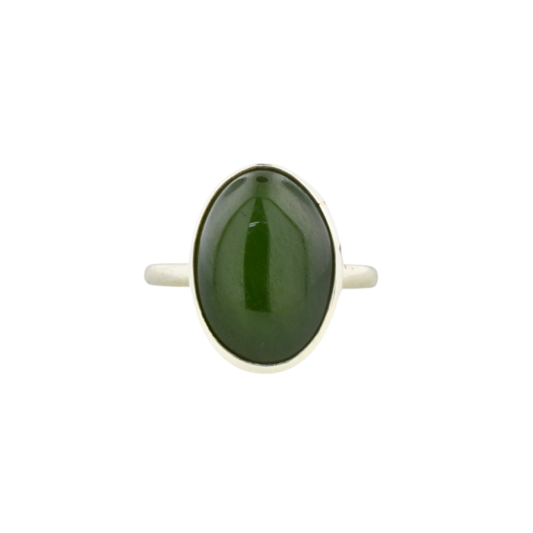 Expressions Jewelers Estate Sterling Silver Green Chalcedony Ring