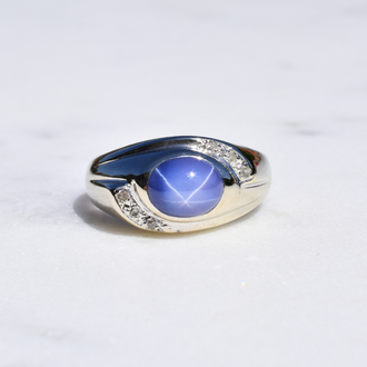 Estate Blue Cabachon Ring