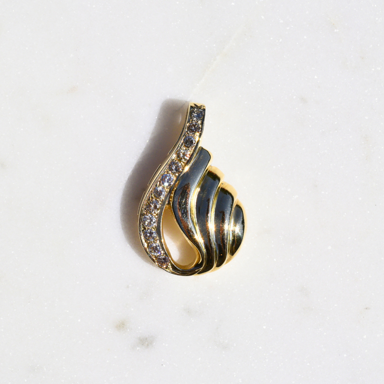 Estate Slide Pendant with 12 Diamonds