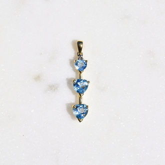 Estate Blue Heart Drop Pendant