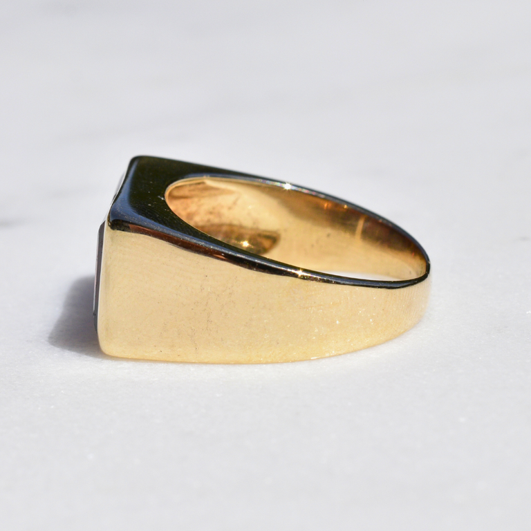 Estate 14K Ring with Two Red Stones (Chipped)