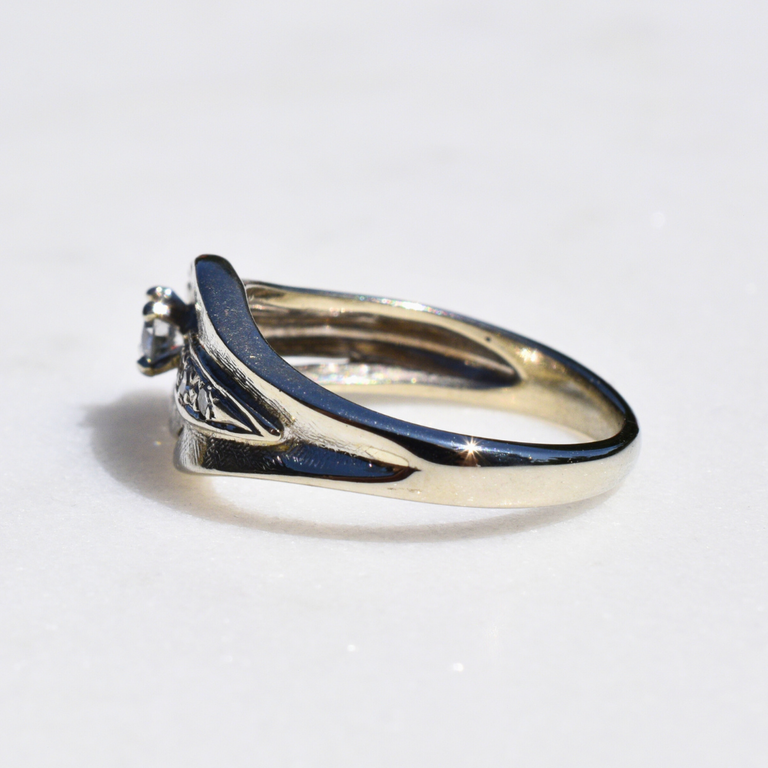 Estate Feather-Inspired Diamond Ring