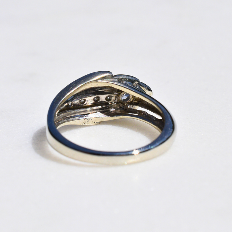 Estate Feather-Inspired Diamond Ring