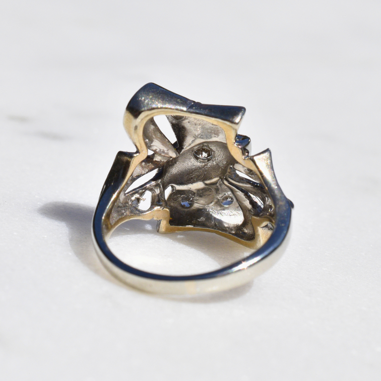 Estate Diamond Ribbon Statement Ring