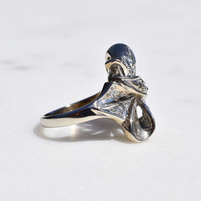 Estate Diamond Ribbon Statement Ring