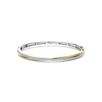 Ti Sento GP Bangle Bracelet with CZ Pavé Accents